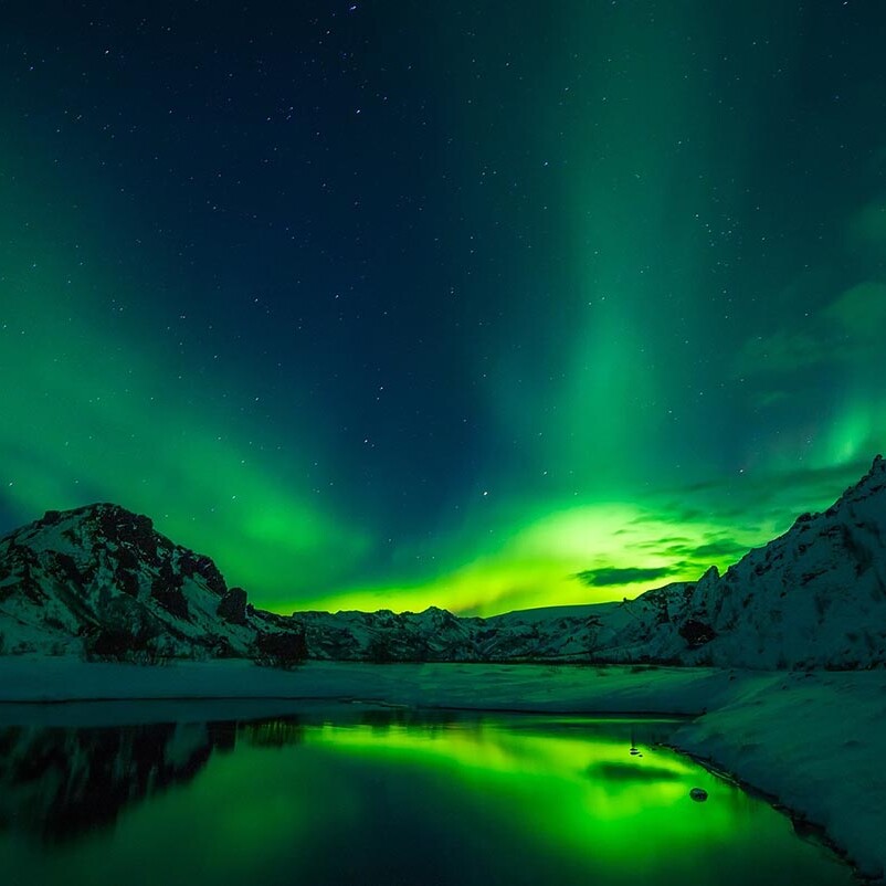 Spectacular Northern Lights display arranged by DMC Iceland for incentive groups